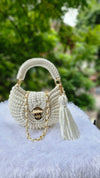 Premium metallic white oreo bag
