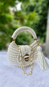 Premium metallic white oreo bag