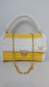 White yellow premium cotton clutch