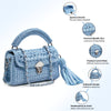 light blue metallic marshmallow bag