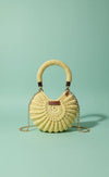 Premium metallic lemon yellow mermaid shell bag