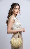 Premium metallic lemon yellow mermaid shell bag