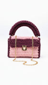 Pink maroon premium cotton clutch