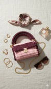 Pink maroon premium cotton clutch