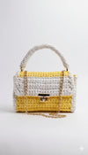 White yellow premium cotton clutch