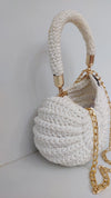 Premium metallic white mermaid shell bag
