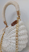 Premium metallic white mermaid shell bag