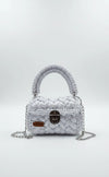 White Premium Metallic clutch bag
